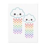 Kawaii Rainbow Rain postcards