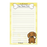 Kawaii Red Dachshund Stationery