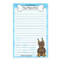 Kawaii Red Doberman Pinscher Stationery
