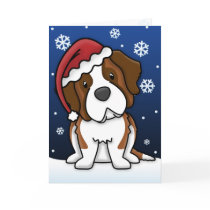Kawaii Saint Bernard Christmas Card