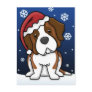 Kawaii Saint Bernard Christmas Postcard