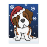 Kawaii Saint Bernard Christmas Postcard