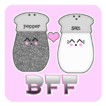 Kawaii Salt n Pepper BFF Round Sticker