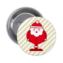 Kawaii Santa Button