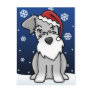Kawaii Schnauzer Christmas Postcard