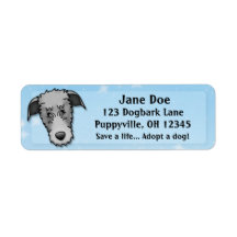 Kawaii Scottish Deerhound Return Address Label