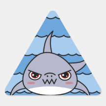 Kawaii Shark Triangle Stickers