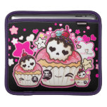 Kawaii skull cupcake with stars and hearts sleeves for iPads