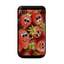 Kawaii Smiley Strawberries Samsung Galaxy S Cases