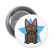 Kawaii Star Australian Kelpie Button