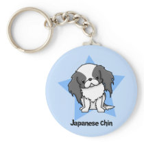 Kawaii Star Blk Japanese Chin Keychains