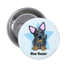 Kawaii Star Blue Heeler Pins