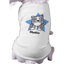 Kawaii Star Blue Sheltie Pet T-shirt