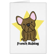 Kawaii Star Brindle French Bulldog Greeting Cards