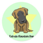 Kawaii Star Estrela Mountain Dog Round Sticker