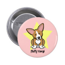 Kawaii Star Fluffy Corgi Buttons