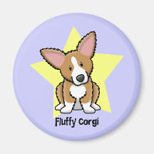 Kawaii Star Fluffy Corgi Fridge Magnet