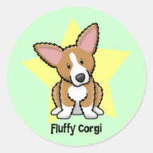 Kawaii Star Fluffy Corgi Sticker