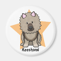 Kawaii Star Keeshond Magnets