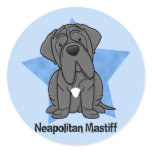 Kawaii Star Neapolitan Mastiff Round Stickers