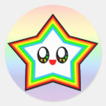KAWAII STAR RAINBOW HAPPY FACE LUCKY STICKER