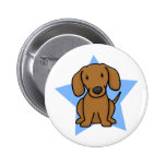 Kawaii Star Red Dachshund Button
