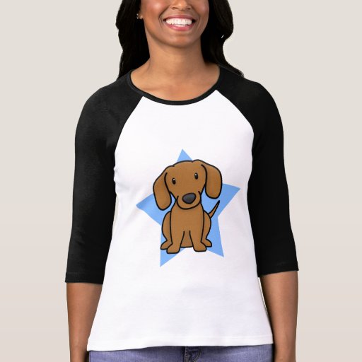 Kawaii Star Red Dachshund Ladies T-Shirt