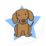 Kawaii Star Red Dachshund Stickers