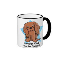 Kawaii Star Ruby Cavalier King Charles Spaniel Coffee Mugs