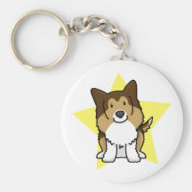 Kawaii Star Sheltie Keychain
