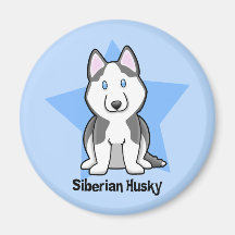 Kawaii Star Siberian Husky Magnets