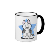 Kawaii Star Siberian Husky Mugs