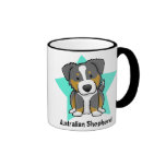 Kawaii Star Tri Australian Shepherd Mugs