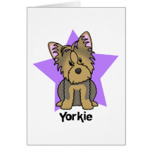 Kawaii Star Yorkshire Terrier Greeting Cards