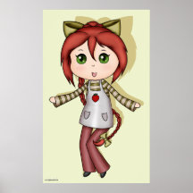 Kawaii Strawberry Chibi Poster Print
