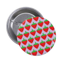 Kawaii Strawberry Pinback Buttons