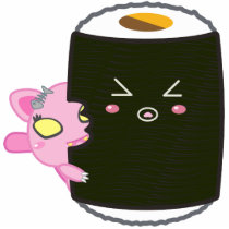 Kawaii Sushi Roll with Nadel the Cat Photo Cutout