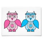 Kawaii Valentines Owls Art Photo