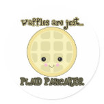 kawaii waffles are just plaid pancakes round stickers