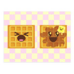 kawaii waffles good morning breakfast! post cards