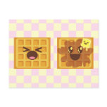 kawaii waffles good morning breakfast! post cards