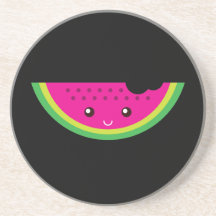 Kawaii watermelon beverage coaster