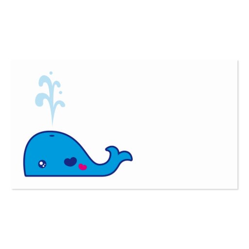 Kawaii whale bookmark business card templates