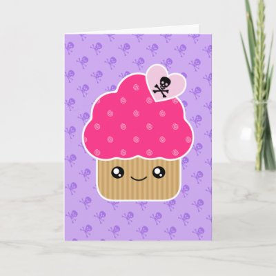 Kawaii Wicked Cute Cupcake Birthday Card by megakawaii