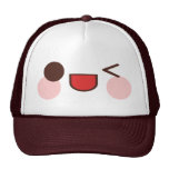 Kawaii Winky doux font face à l'ami heureux de sou Casquettes De Camionneur