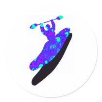 Kayak Boof Blasting Round Sticker