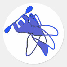kayak Cartwheel Motions Round Stickers