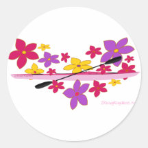 Kayak de flower power adhésif rond