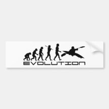 Kayak Kayaking Water Sport Evolution Art Bumper Stickers