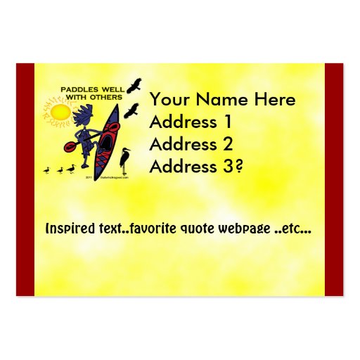 Kayak Paddles Well With Others II Business Card Template